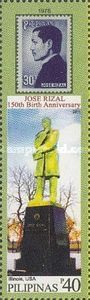 1978 stamp & Rizal Monument in Illinois, USA