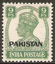 King George VI wearing Imperial Crown of India - overprinted