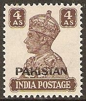 King George VI wearing Imperial Crown of India - overprinted
