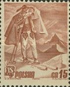Skier in folk costume