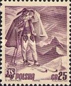 Skier in folk costume