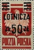 Polish Eagle, Surcharge 3z on 25g Kraków 19.1.1945