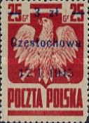 Polish Eagle, Surcharge 3z on 25g Radom 16.1.1945