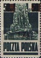 Grunwald monument, surcharge 1zł on 50gr