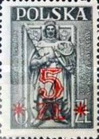 Duke Henry IV of Silesia, Surcharged in carmine 5zł on 6zł