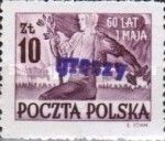 Worker Holding Hammer, Flag & Olive Branch, Groszy Surcharge