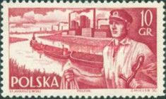 Sailor, tug and barges