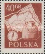 Compass and backpack, map of Poland