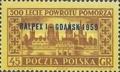 Overprinted "BALPEX I-GDAŃSK 1959"