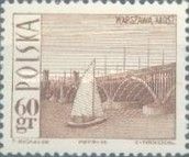 Poniatowski Bridge, Warsaw, and Sailboat - Perf 12¾ x 12½