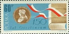 Ossolinski Medal, book and ribbons