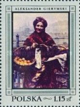 Jewish woman with lemons, by Aleks. Gierymski, Label Left