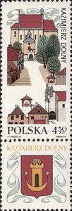 Market Place, Kazimierz Dolny, with label