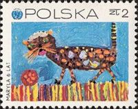 Cat with ball, by Maryla Wójcik, 6 years old