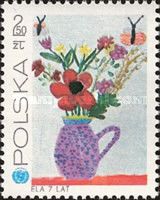 Flowers in vase, by Elżbieta Hyciak, 7 years old