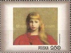 Girl in a Red Dress, by Jozef Pankiewicz, Label Left