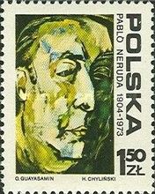Pablo Neruda (1904-1973),Chilean poet, by Oswaldo Guauasamin