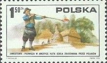 Polish glass blower and glass works, Jamestown, 1608