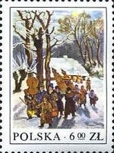 Christmas procession with creche