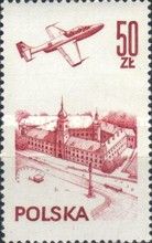 "TS-11 Iskra" training jet over the Royal Castle in Warsaw 1