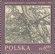 Map of Warsaw, Polish Kingdom Quartermaster, 1839