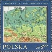 Map of Poland, Romer's Atlas, 1928