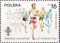 J. Kusocinski Winner 10,000m, 1932 Olympics, Perf. 11¼x11½
