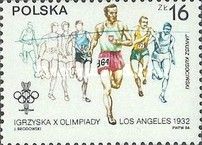 J. Kusocinski Winner 10,000m, 1932 Olympics, Perf. 12¼x12¾