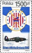 Hawker Hurricane fighter plane, Emblem of Polish 303 squadro