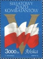 The letter V covered by the Flag of Poland