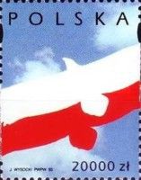 Graphic representation of a flying Polish eagle