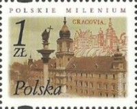 Engraving of Cracow and Royal Castle, Warsaw