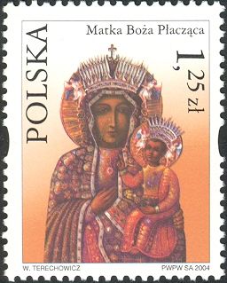 Painting of the Weeping Madonna of Lublin