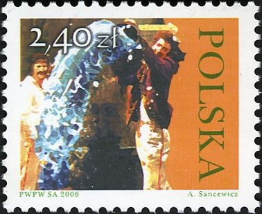 Man dousing Woman with Water (Dyngus Day)