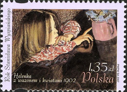 "Helenka with a Vase and Flowers" by Stanislaw Wyspianski