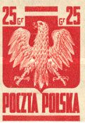 Polish Eagle, Surcharge 3z on 25g Radom 16.1.1945