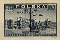 Main Post Office in Napoleon Square, Overprinted in Black