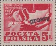 Two workers holding a flag