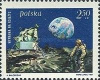 Landing Module on Moon, and Earth