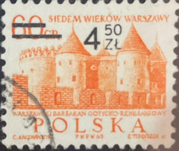 Old Town Hall, 18th Cent., surcharged 1 Zloty