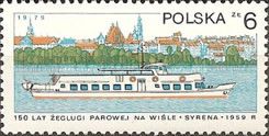 Motor ship Mermaid and modern Warsaw, 1959