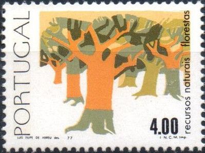 Trees stripped for cork