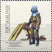 Engineer in chemical protection suit, 1985