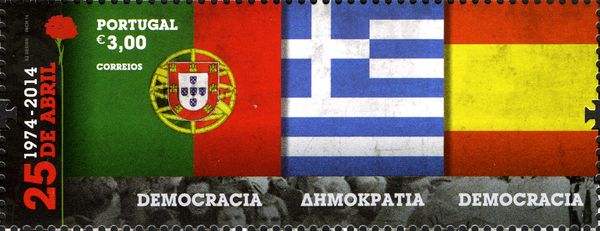 Flags from Portugal, Spain and Greece