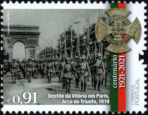 Portuguese Soldiers in Victory Parade, Arc de Triumph, Paris