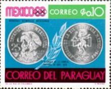 Front and back of the Mexican Olympic coin and Laurel
