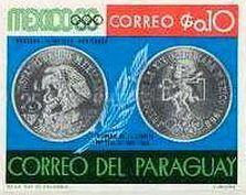Front and back of the Mexican Olympic coin and Laurel