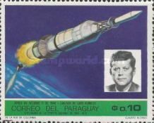Apollo 7 with launcher, Portrait of John F. Kennedy