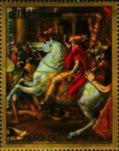 Legionary on horseback, Poussin