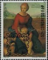 Madonna painting by Raphael (1483-1520), Overprinted